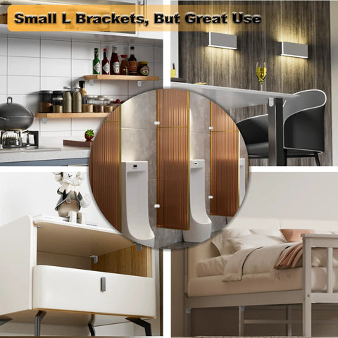 Built Like A Tank White L Brackets 4 Pack Heavy Duty Stainless Steel Corner Shelf Supports For Wood Furniture Rustproof Metal Hardware With Smooth Burr Free Edges Quick Install