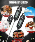 6 Pack Instant Read Meat Thermometer Set With Long 9.65 Inch Probes Digital Waterproof Kitchen Thermometer For BBQ Grilling And Cooking Great For Water Milk Yogurt Candy Quick Accurate Temperature Read User Friendly, used for milk and coffee