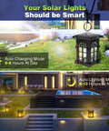Solar Hanging Lantern With Flickering Flame, IP65 Waterproof Outdoor Garden Lights illuminating a garden at night, 2 pack, yellow.