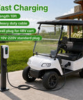 Rugged 10 Foot 3 Pin Charging Cable For Evolution Icon Golf Cart 48V Electric Vehicle 120V To 220V 16 Amp Direct Replacement Power Cord.