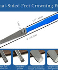 Dual-sided fret crowning file from All In One Luthier Tool Kit For Guitar Setup And Fret Work Pro, 8-inch steel with blue handle.