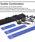 Solid Build Stair Tread Template Tool With Hella Precise Six Fold Measuring Jig For Dead On Staircase Angles And Pro Woodworking Layouts Up To Fifty Two Inches No Sweat Setup with tools and carrying case.