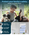 4 Pack Window Security Bars, Adjustable From 11 To 18 Inches, installed for kid safety, visible with child and pets beside window