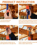 Heavy Duty Steel Support Pole Kit Adjustable Telescoping Jamb Extender Drywall Hoist And Dust Barrier Floor To Ceiling Jack Stand 4 Pack usage instructions with locking knob adjustments.