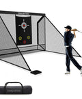 Heavy Duty Golf Hitting Net With Target Cloth 10 X 7.5 Feet Side Barriers Backyard Practice Net For Home Garage Swing Training