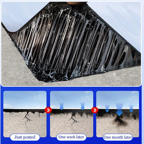Battle Ready Aluminum Roof Repair Tape Heavy Duty Self Adhesive Waterproof Shingle Sealant Strip For Gutters Chimneys And Sheds Storm Proof Leak Fix Cover applied to concrete, demonstrating flexibility and sealing endurance over time.