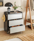 Heavy Duty Metal Rolling Tool Storage Cabinet With Drawers And Side Pegboards Left Handle Lockable Casters Garage Workshop Utility Cart On Wheels 18.11 In Deep 30.3 In Wide 35.4 In High Assembly Required next to lamp and hat.