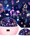 Star Light Rotating Projector For Kiddo Crew, Moon And Stars Night Light With 4 LED Bulbs, unicorn projection on wall.