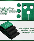 Indoor Golf Putting Green Game Set With Metal Putter And Balls, 8.5 Ft Velvet Track Three Hole Putt Mat textures and design details