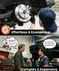 Mechanic installing Beefy Front Brake Rotors Kit For Toyota Tacoma 2005 To 2023 6 Lug Not For 5 Lug Includes 319mm 12.56in Rotors