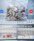 Built Different Commercial Reach In Upright Freezer With Three Solid Doors 72 Cubic Feet showcasing no frost feature and adjustable shelves.