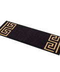 Stair Treads With Greek Key Design No Slip Backing And Stain Resistant Finish Black 8.5 By 26 Inches Durable Indoor Stair Mats Set Of 13 For Safer Cleaner Steps And Stylish Hallway Charm