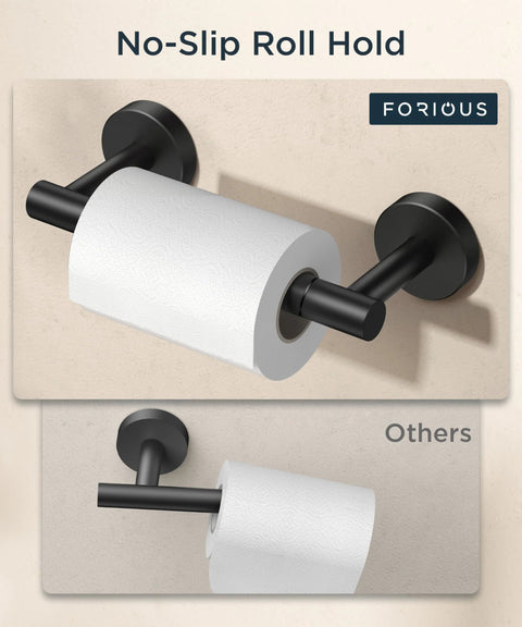 Pivoting Double Post Toilet Paper Holder Wall Mount In Matte Black Stainless Steel Rustproof Commercial Tissue Dispenser