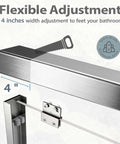 Flexible adjustment feature of Double Sliding Shower Door In Brushed Nickel Finish for 56 to 60 inch openings, 57 inch height