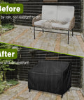 All Weather Outdoor Loveseat Cover For Patio Benches And Gliders Waterproof 420D Oxford Fabric Tough As Nails in use