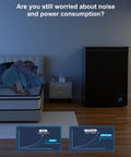 Ultra Quiet 5.0 Cu Ft Deep Freezer With Compact Design For Home And Small Shops next to a bed in a quiet bedroom setup.