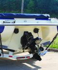 Boat with Beefy Heavy Duty Boat Trailer Transom Straps 2 Inch By 48 Inch Adjustable With 1,500 Lb Break Strength And Security Lock S Hooks