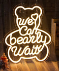 Bear Shaped Neon LED Sign For Wall Decor Lights Up Your Party Vibe With Warm White Glow Reusable Neon Sign For Summer Graduation Baby Shower Fathers Day And Birthday Celebrations