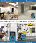 Commercial Grade Dehumidifier With 110 Pint Daily Capacity And Built In Condensate Pump For Large Basements Warehouses Garages And Gyms in workshop and renovation settings.