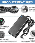 Beefy 12V DC 10A LED Strip Power Supply Adapter features intelligent LED light, nickel-plated plug, and magnetic ring.