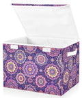 Totally Solid Collapsible Storage Bins With Lids And Heavy Duty Handles For Bedroom Closet Organization thick fabric box with patterns