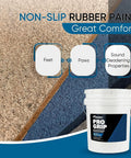 Heavy Duty Rubberized Non Slip Spray Coating Delivers Rock Solid Grip For Wet Patios Decks And Pool Areas Providing Durable Anti Skid Layer For Concrete Wood And Fiberglass Surfaces Game Ready with rubber paint container and textured surface.