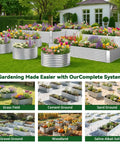Two Pack Tall 8 Foot Raised Garden Beds, Corrugated Galvanized Steel Above Ground Garden Bed For Vegetables And Flowers, 8 By 3 Feet, installed in various outdoor settings