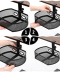 Under Desk Storage Drawer Organizer With Clamp On Mount 360 Degree Rotating Hanging Tray Basket for Home Office, steel mesh