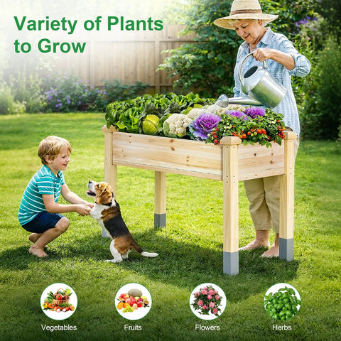 Heavy Duty Raised Garden Bed On Legs 331 Lb Capacity 48 By 24 By 31 Inches Large Planter Box For Vegetables Flowers And Herbs Fir Wood