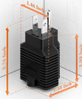All In One NEMA Power Adapter Plug And Play Converts 125V 15A Household To 250V 20A NEMA T Blade For EV Charging, dimensions shown