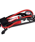 Built Tough Foot Pump For Quick Inflation Of Sports Balls And Bike Tires And Car Tires Up To 100 PSI Heavy Duty Iron Construction Foot Operated Design Multi Use Inflator For Home Garage Or On The Go, red hose, gauge