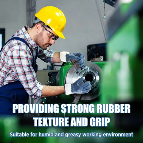 Pro Grade Nitrile Work Gloves Built Tough 10 Pack Blue Heavy Duty Oil And Chemical Resistant Safety Gear With Superior Non Slip Grip used in a workspace.