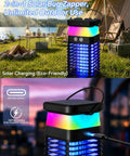 Solar Powered 3 In 1 Mosquito Zapper With Flickering Flame And RGB Light Totally Cordless Waterproof Bug Repellent with USB cable
