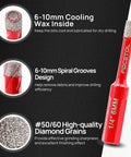 Pro Grade Diamond Core Drill Bit Set With Triangle Shank, 11-Piece Hole Saw Kit For Porcelain Tile Ceramic Granite Marble details