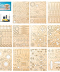 3D Wooden Puzzle Kit for Adults With SkyCity Cityscape, 600 Plus Pieces, Mind Blowing Mechanical DIY Craft That Doubles as a Music Box, Perfect STEM Toy Gift for Puzzle Fans and All Occasions, parts layout