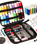 All In One Travel Sewing Kit for Beginners and Adults with scissors, 18 thread colors, needles, buttons, portable case