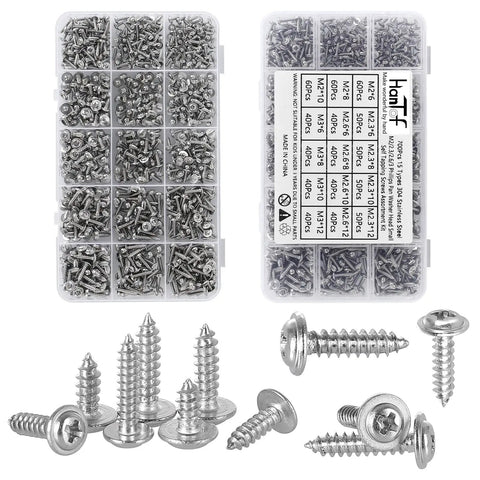 Tiny Phillips Pan Head Self Tapping Screws With Washer 304 Stainless Steel Assortment Kit Micro M2 M2.3 M2.6 M3