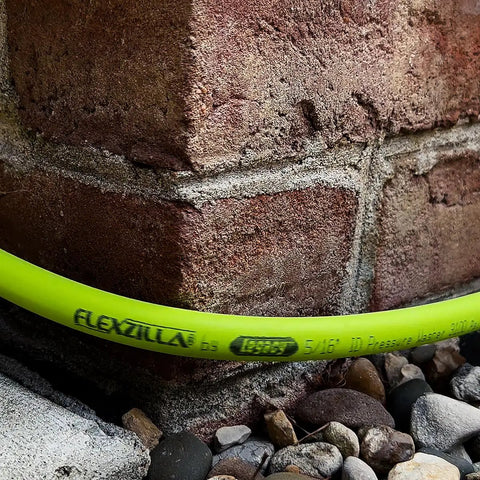Pressure Washer Hose With M22 Fittings 1/4 In By 50 Ft Flexible Hybrid Polymer For Subzero Cold To 140 Degree F Heat ZillaGreen in use