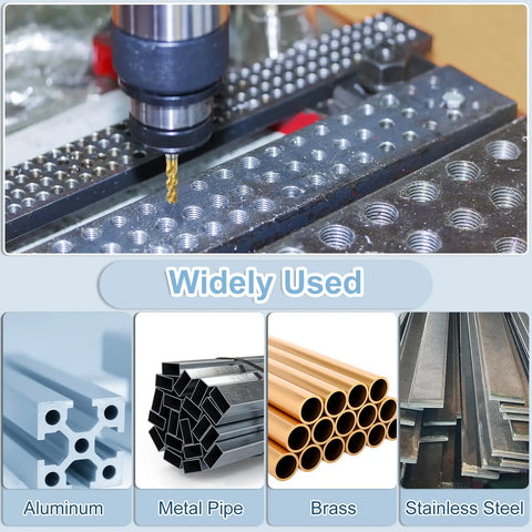 Spiral Flute Thread Tap Set 10-32 UNF H2 Right Hand Taps Titanium Coated 6542 High Speed Steel drilling aluminum metal