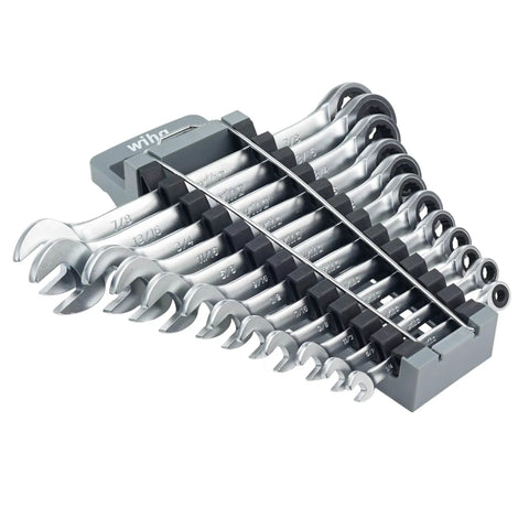 Pro Grade 12 Piece Inch Ratchet Wrench Set With Quick Turn Handles, Smooth Shifting, Heavy Duty Chrome Finish For Mechanics, DIY Home Shop Use, Built To Last