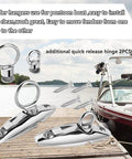 316 Marine Grade Stainless Steel Quick Release Fender Hangers For Pontoon Boats with screws and swivel design.