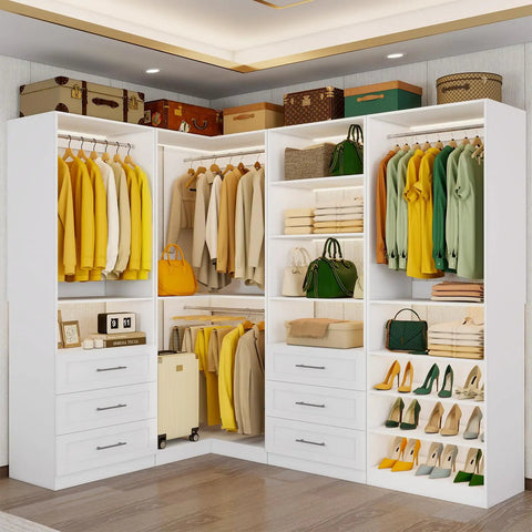 Top Tier Modular Closet Organizer System Featuring Six Spacious Drawers Eight Sturdy Hanging Rods And Fully Adjustable Shelves For A Smooth Walk In Storage Flex That Upgrades Your Daily Routine