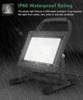 Beast 30W LED Work Light With 3000 Lumens And 6500K Daylight, IP66 Waterproof rating demonstrated in rain.
