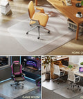 Low Pile Carpet Office Chair Mat With Lip 45 Inch By 53 Inch Clear Plastic Floor Protector Heavy Duty Desk Mat in office settings