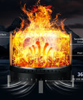 Stainless Steel Smokeless Fire Pit 19.5 Inch Outdoor Bonfire With Tote Bag And Fire Poker No Eye Stinging Smoke Low Smoke Wood Visualization