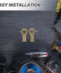 2 Pack Rig Ready Rod End Bearings 14 MM And 9 16 Female Thread Tie Rod Ball Joints displayed on workbench with tools.