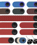 108Pcs 2 Inch Sanding Discs Set With One Quarter Inch Holder For Die Grinder And Drill, Quick Change Steady Grip, variety of discs shown