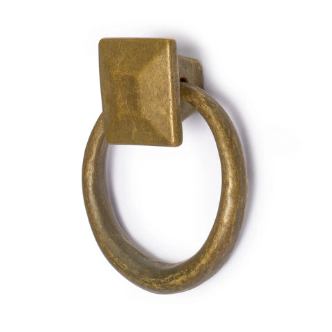 Top Notch Vintage Peg And Ring Cabinet Handles, Solid Brass Drawer Pulls, features a round ring and square peg design.