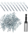 Tough As Nails Zinc Plated Eye Lag Screws In A Solid 100 Pack Plus A Handy Hook Driver for drop ceiling hangers and wooden joists.