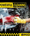 Person cleaning car with red microfiber towel from Bulk 200 Pack Microfiber Shop Towels Rags 11.5 By 11.5 Inches Reusable Cleaning